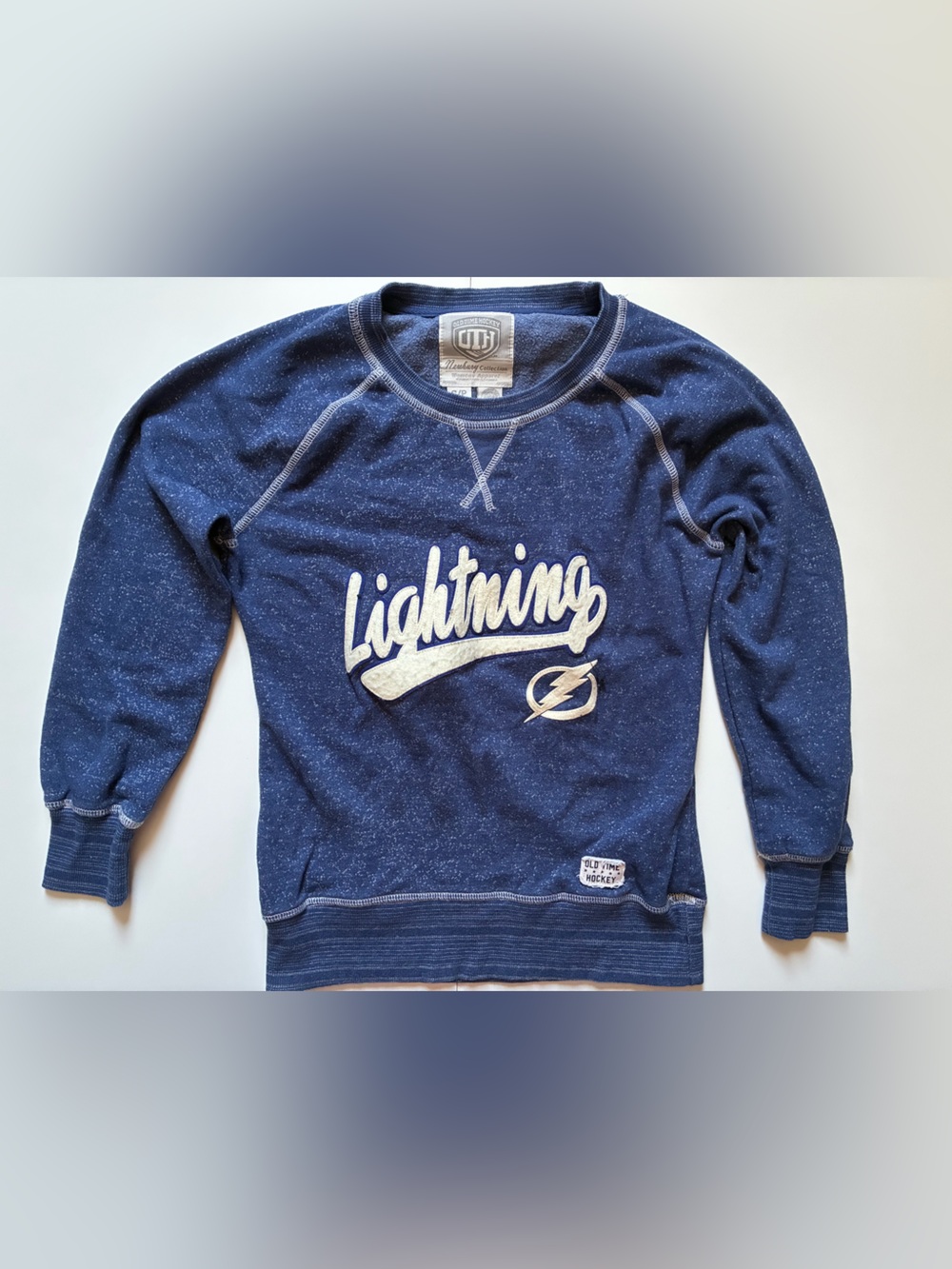 Old Time Hockey Tampa Bay Lightning Blue Fleece Sweatshirt - Small/Petite